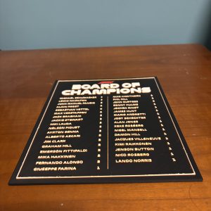 plaque 3d des champions de f1 (board of champions)