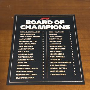 plaque 3d des champions de f1 (board of champions)