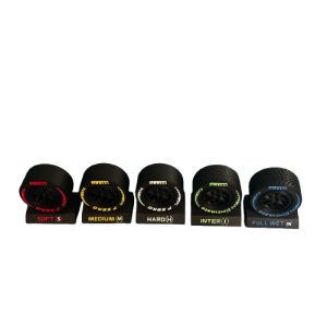 pack de 5 pneus f1 2026 avec socles effet carbone (gamme complète)