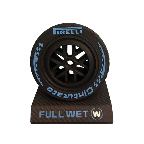 pneu f1 2026 full wet avec socle effet carbone
