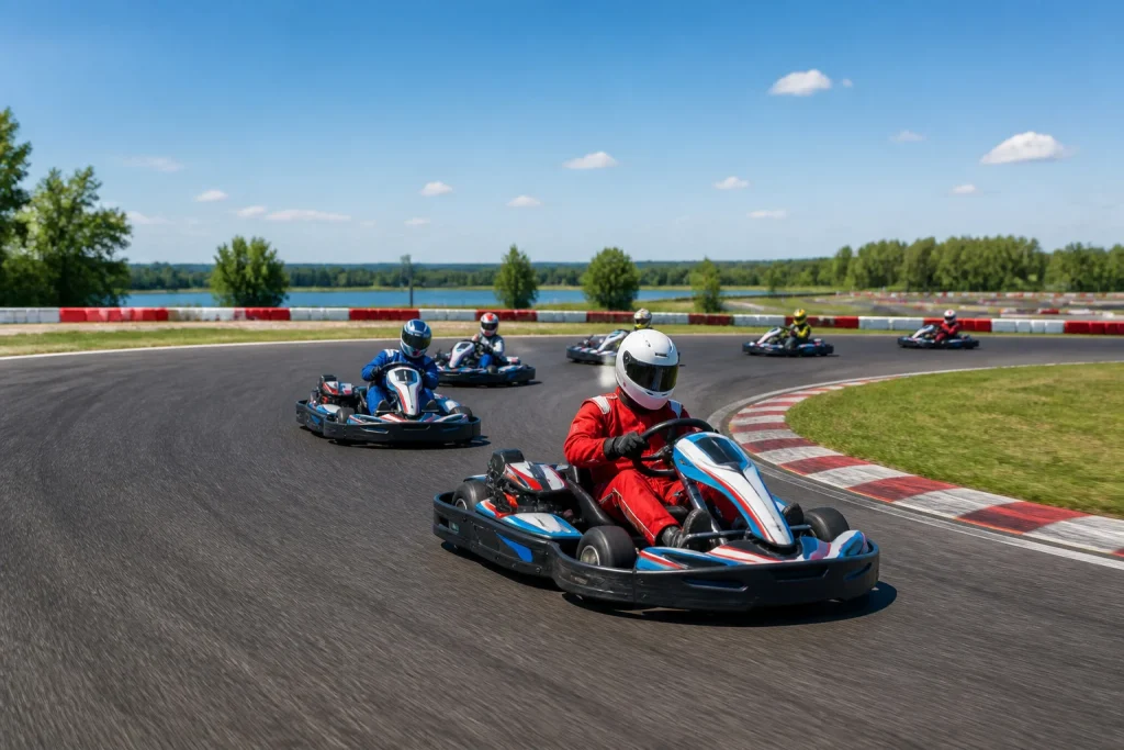 Course de karting sous le soleil