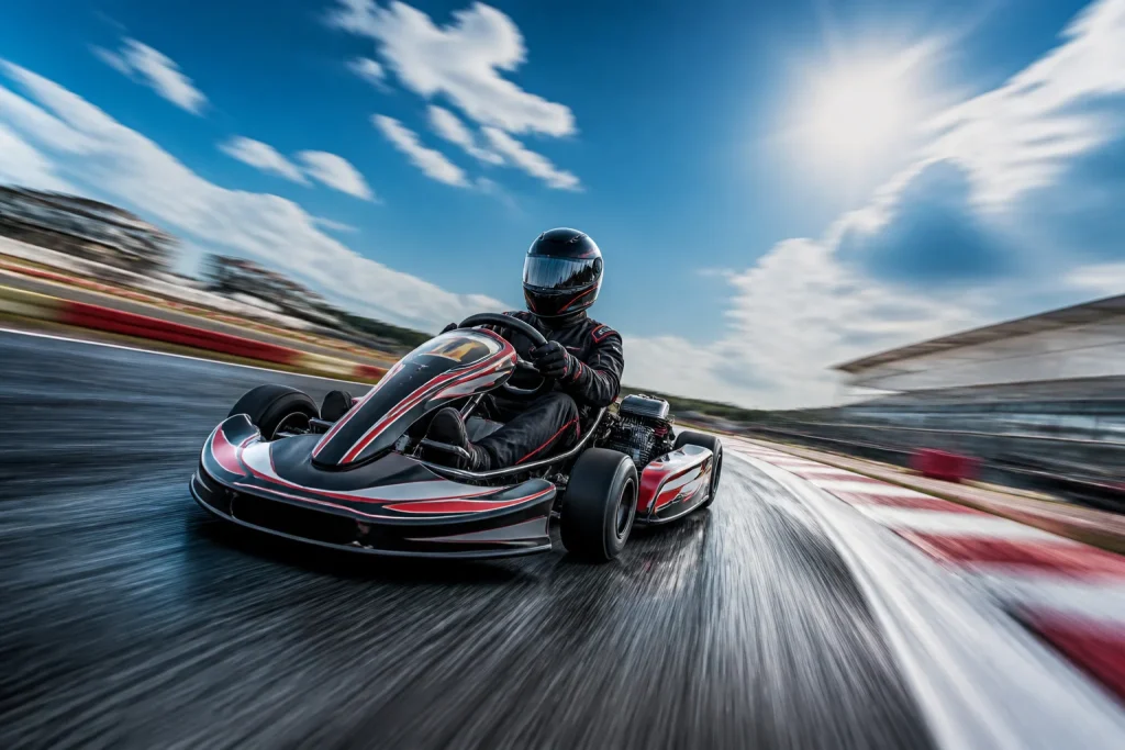 Karting a pleine vitesse