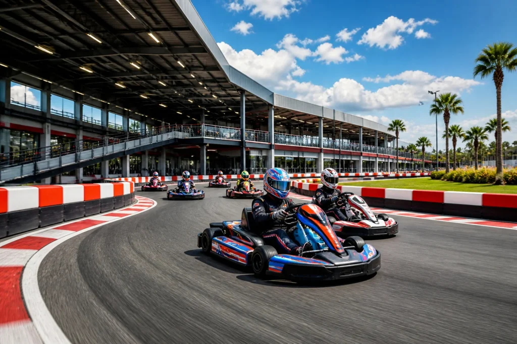 Course de karting dynamique et coloree