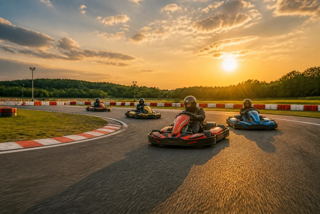 Karting au coucher du soleil