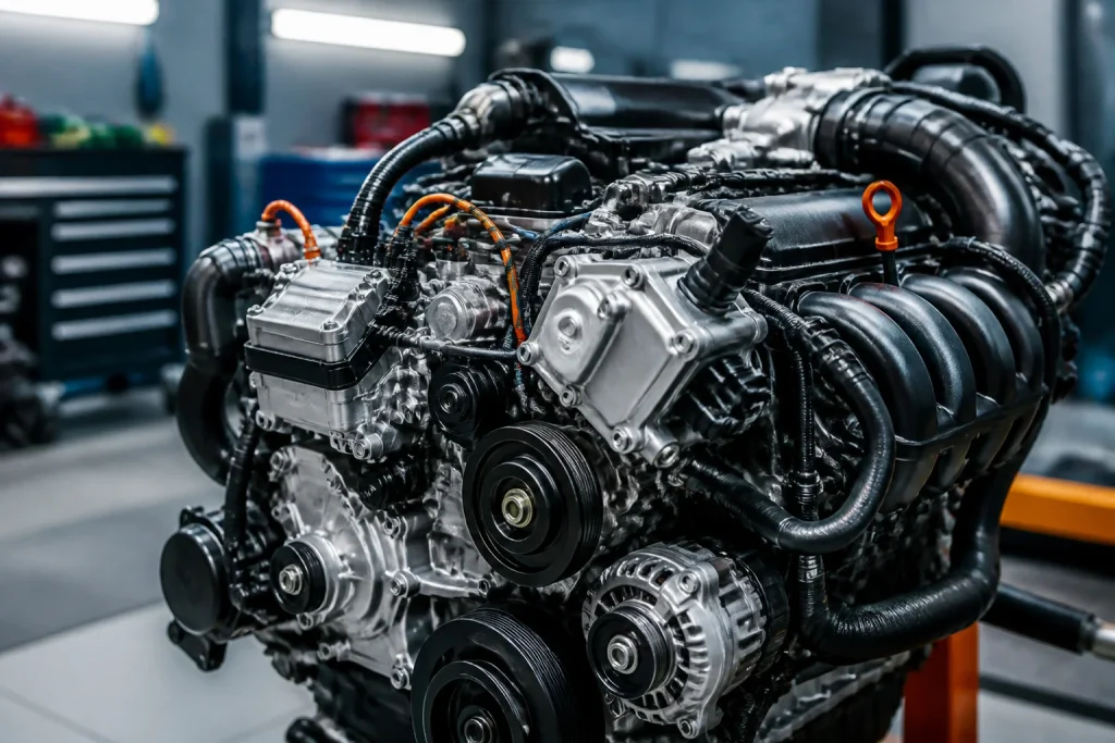 Moteur de voiture moderne et propre
